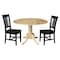 International Concepts 42 in. Dual Drop Leaf Table with 2 Splat Back Dining Chairs - 3 Piece Dining Set K01-42DP-C46-10P - alternate 1